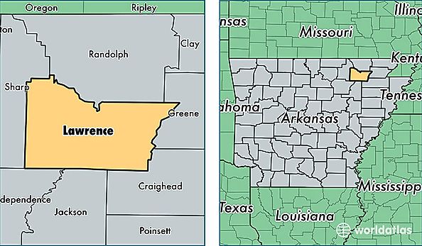 location of Lawrence county on a map