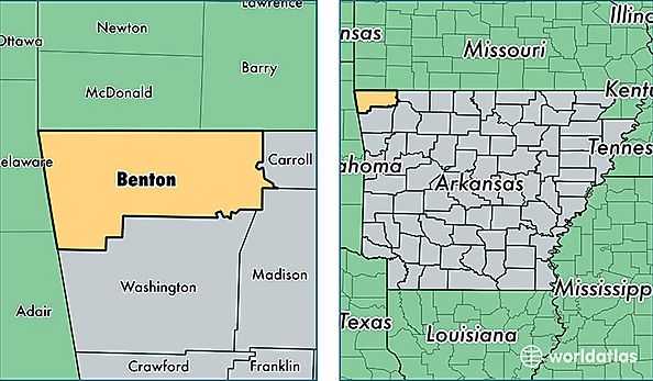 location of Benton county on a map
