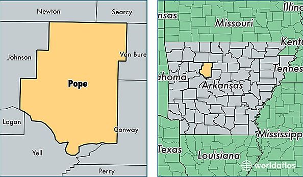 location of Pope county on a map