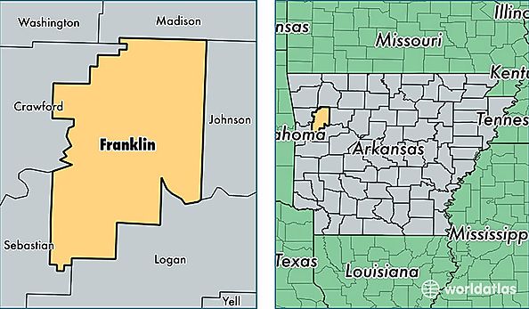 location of Franklin county on a map