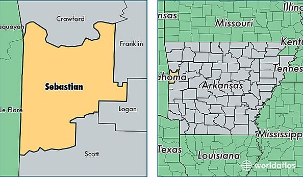 location of Sebastian county on a map