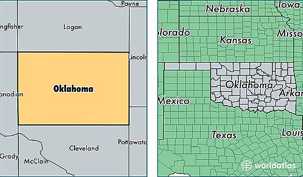location of Oklahoma county on a map
