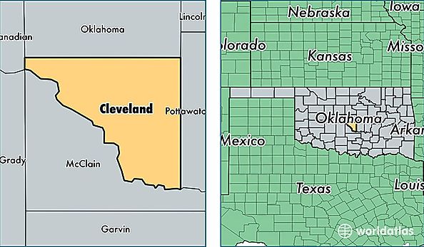 location of Cleveland county on a map