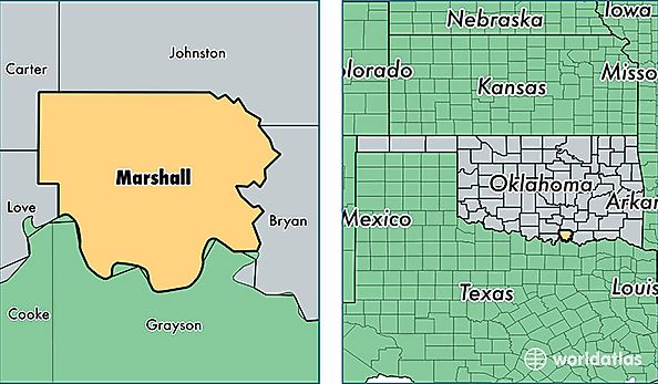 location of Marshall county on a map