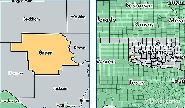 location of Greer county on a map