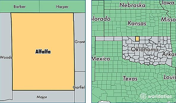 location of Alfalfa county on a map