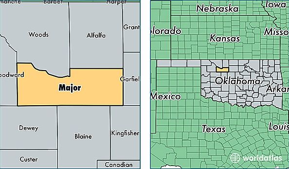 location of Major county on a map