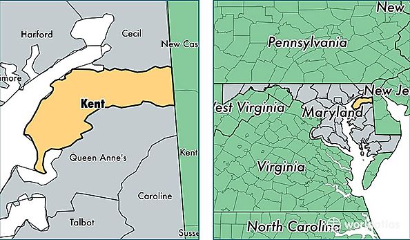 location of Kent county on a map