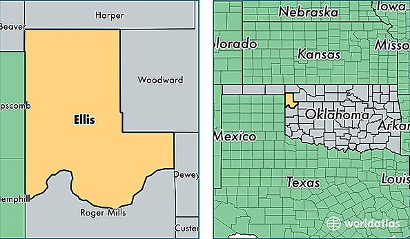 location of Ellis county on a map