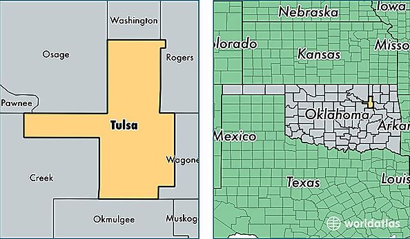 location of Tulsa county on a map