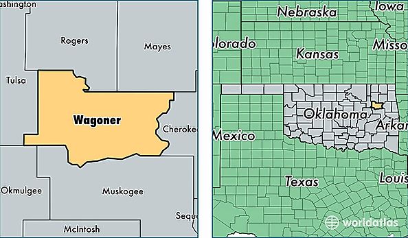 location of Wagoner county on a map