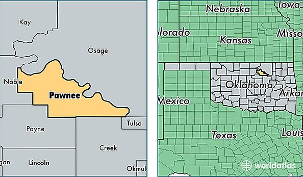 location of Pawnee county on a map