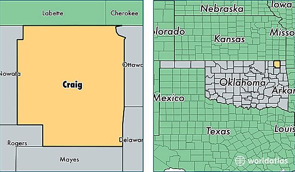 location of Craig county on a map
