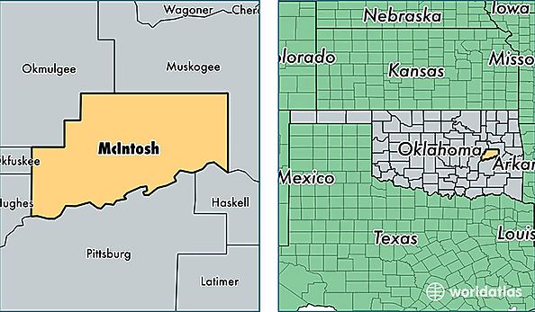 location of McIntosh county on a map