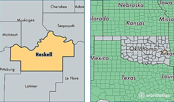 location of Haskell county on a map
