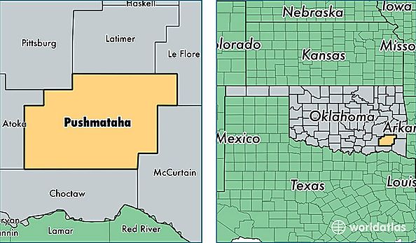 location of Pushmataha county on a map