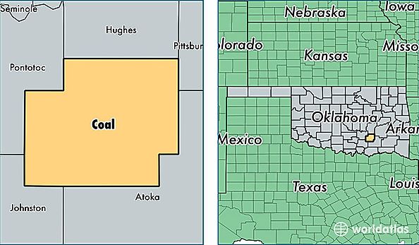 location of Coal county on a map