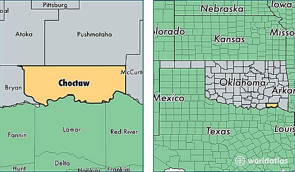 location of Choctaw county on a map