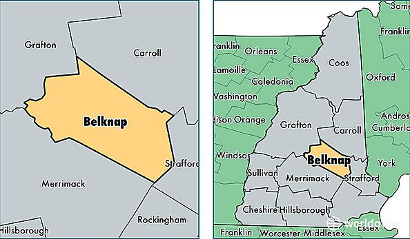 location of Belknap county on a map