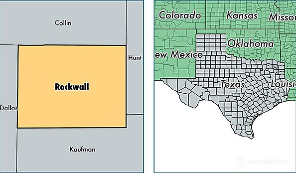 location of Rockwall county on a map