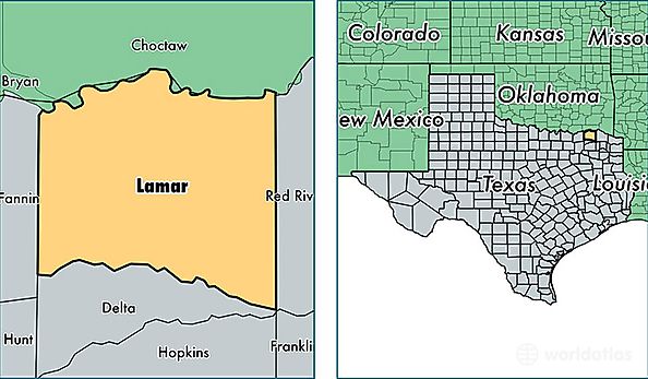 location of Lamar county on a map
