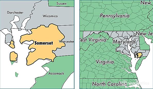 location of Somerset county on a map
