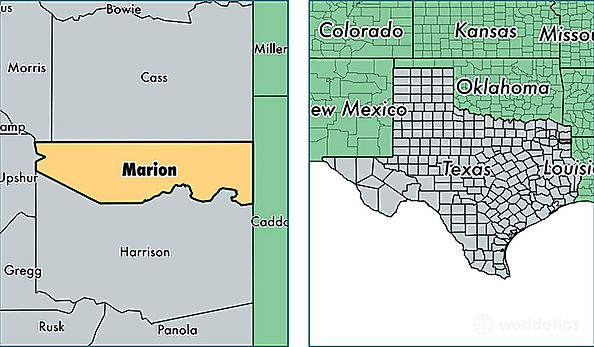 location of Marion county on a map