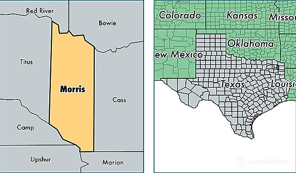 location of Morris county on a map