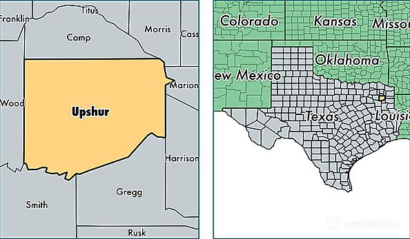 location of Upshur county on a map