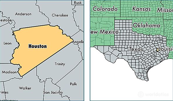 location of Houston county on a map