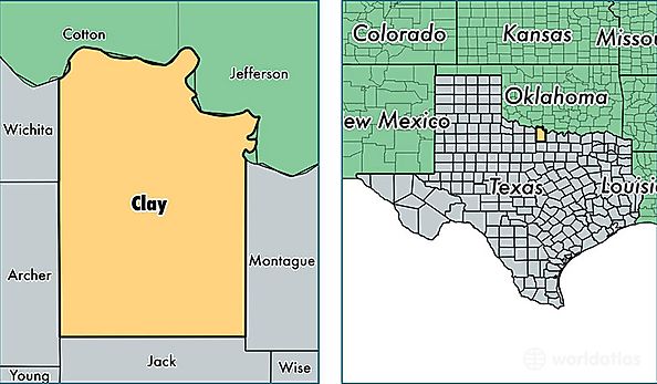 location of Clay county on a map