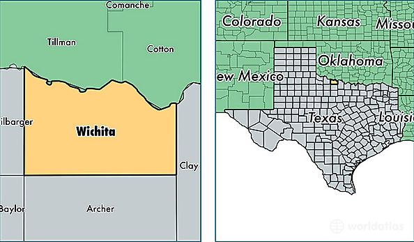 location of Wichita county on a map