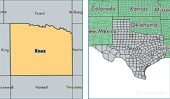location of Knox county on a map