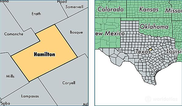 location of Hamilton county on a map