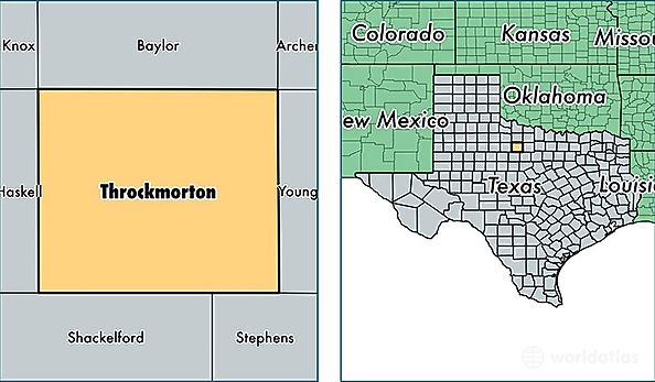 location of Throckmorton county on a map