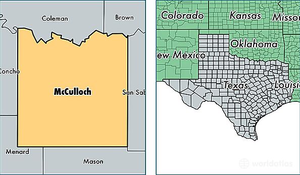location of McCulloch county on a map