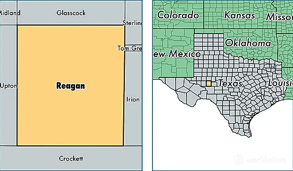 location of Reagan county on a map