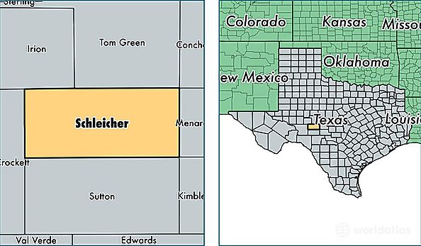 location of Schleicher county on a map
