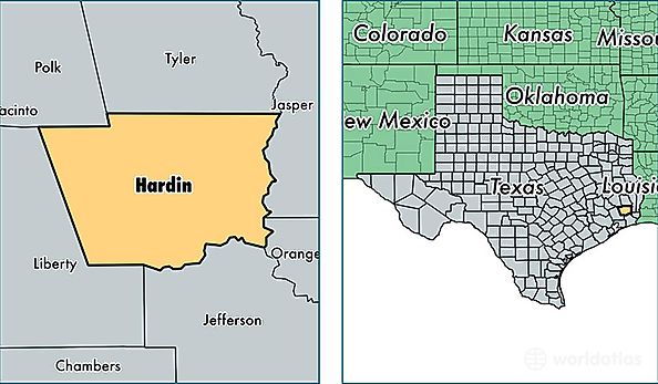 location of Hardin county on a map