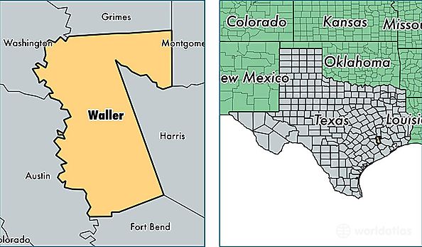 location of Waller county on a map