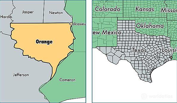 location of Orange county on a map