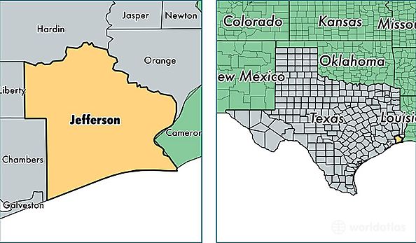 location of Jefferson county on a map