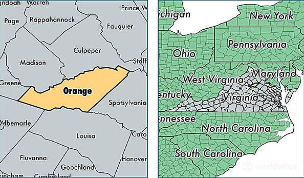 location of Orange county on a map