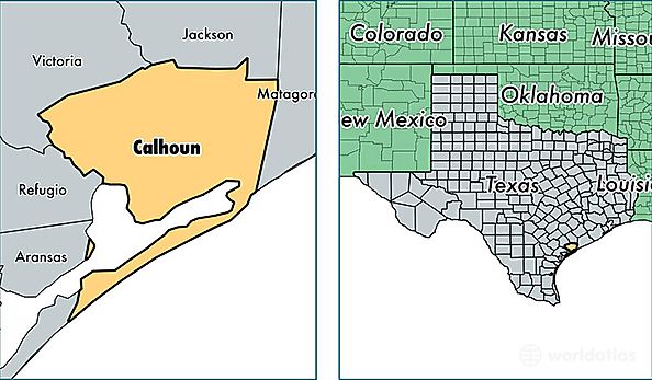 location of Calhoun county on a map