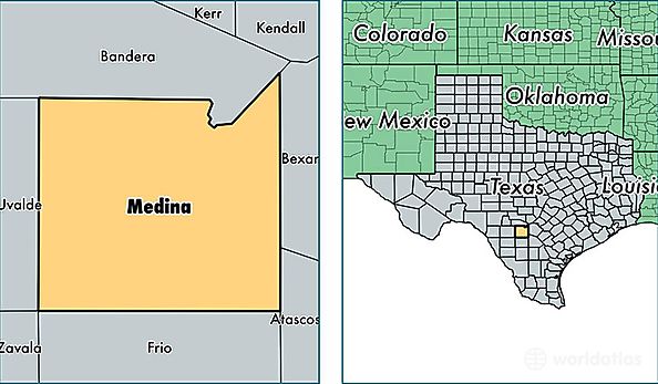 location of Medina county on a map