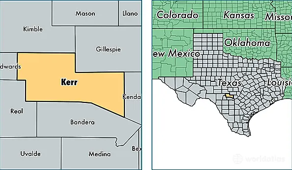 location of Kerr county on a map