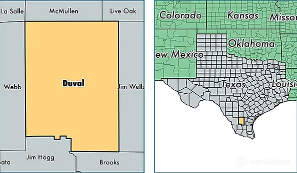 location of Duval county on a map