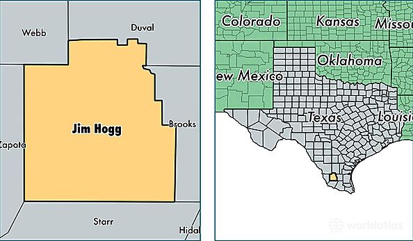 location of Jim Hogg county on a map