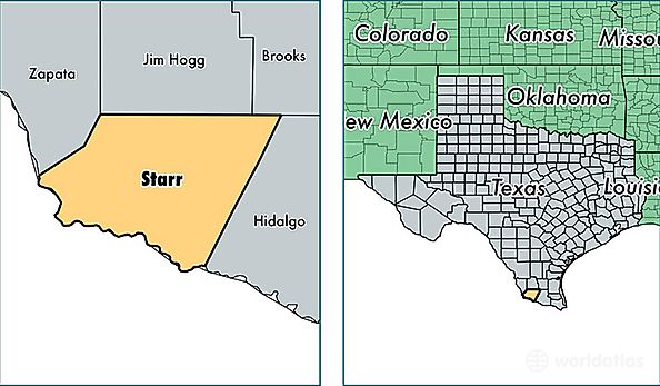 location of Starr county on a map