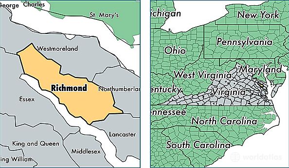 location of Richmond county on a map